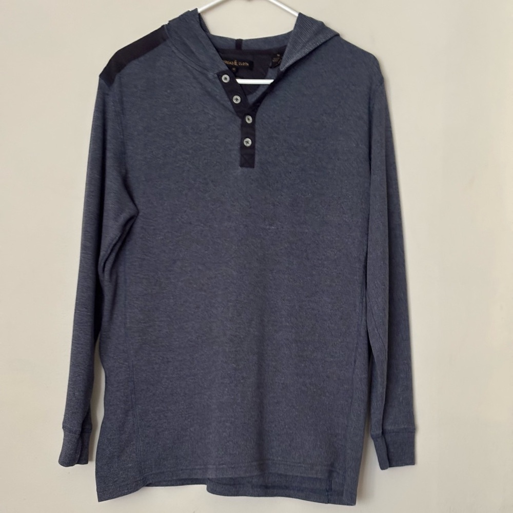 Men's Blue Hooded Shirt